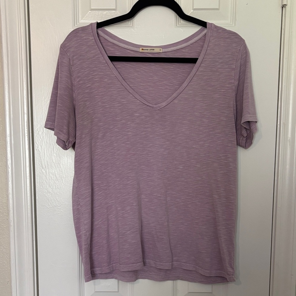 Marine Layer Modal and Cotton V-neck Shirt (S)